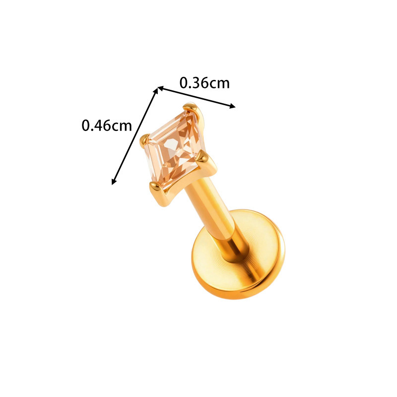 Boucles D'Oreilles Pendantes Minimalistes En Forme D'Étoile Rectangulaire En Alliage De Titane Couleur Or Et Zircon Pour Femme Image2