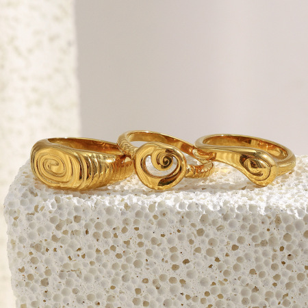 Bague Daily Circle en acier inoxydable étanche, 1 pièce, collection Simple Series