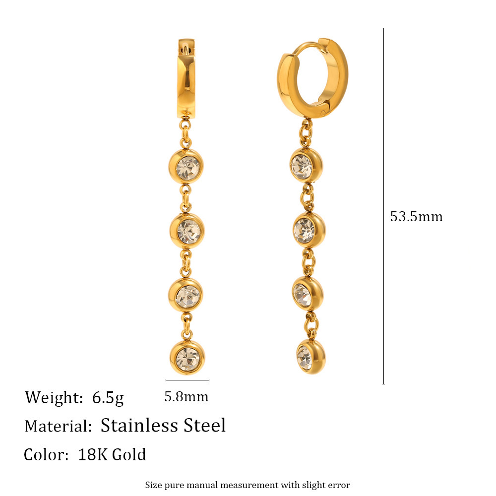 1 Paire De Boucles D'Oreilles Pendantes Simple Series Daily Circle Hypoallergéniques En Acier Inoxydable Étanches Pour Femmes Image4