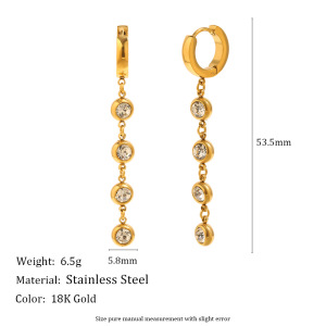 1 Paire De Boucles D'Oreilles Pendantes Simple Series Daily Circle Hypoallergéniques En Acier Inoxydable Étanches Pour Femmes h5 Image4