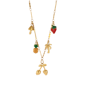 Collier Pendentif Femme Étanche En Acier Inoxydable À Motif Fruits Éclatants (1 Pièce) h5 Image2