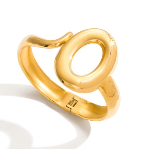 Bracelet Jonc Classique Rond Pour Femme, En Acier Inoxydable Étanche, Couleur Or (1 Pièce) h5 