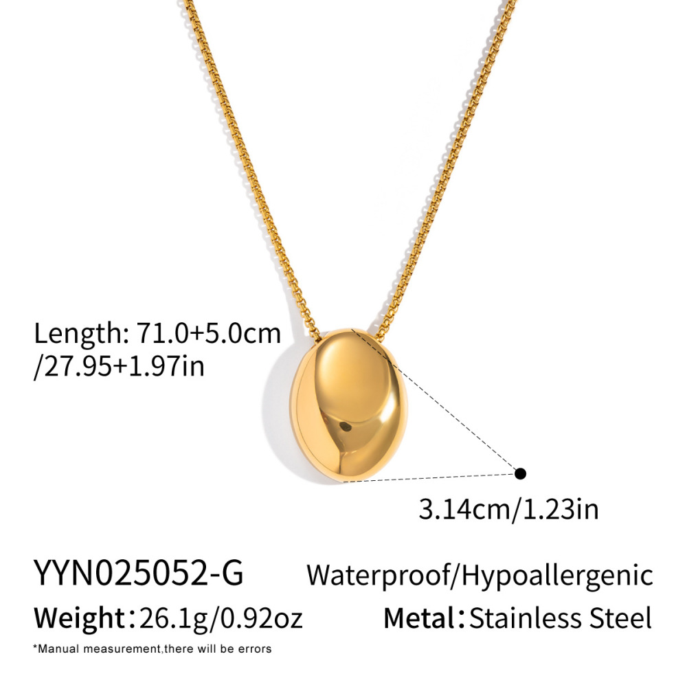 Collier Long En Acier Inoxydable Étanche Couleur Or (1 Pièce)