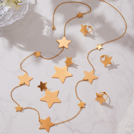 Ensembles de bijoux minimalistes en acier inoxydable, étanches, couleur or, pour femmes 2