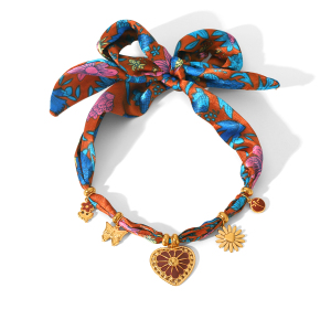 Ensemble De Colliers En Tissu Couleur Or Avec Cœur En Émail h5 