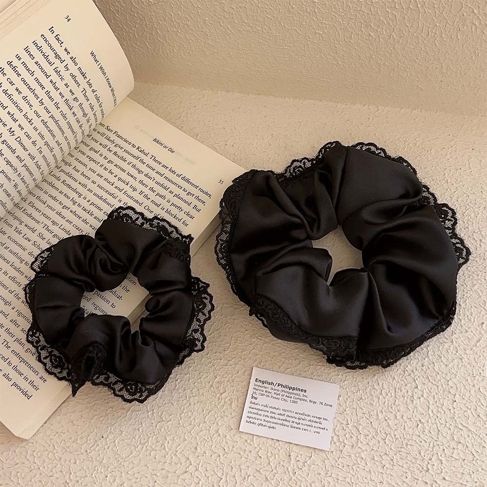 1 Chouchou Romantique En Dentelle Noire Et Polyester Pour Femme Image2