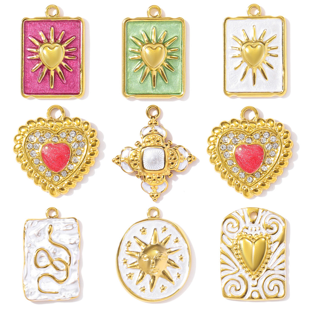 Pendentif Romantique En Forme De Cœur, Étanche, En Acier Inoxydable (1 Pièce) Image5