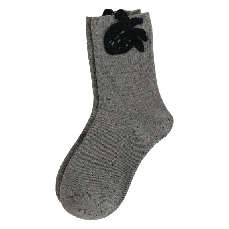 1 Paire De Chaussettes Mi-Mollet En Pur Coton Pour Femme, Motif Animal De Dessin Animé Image3