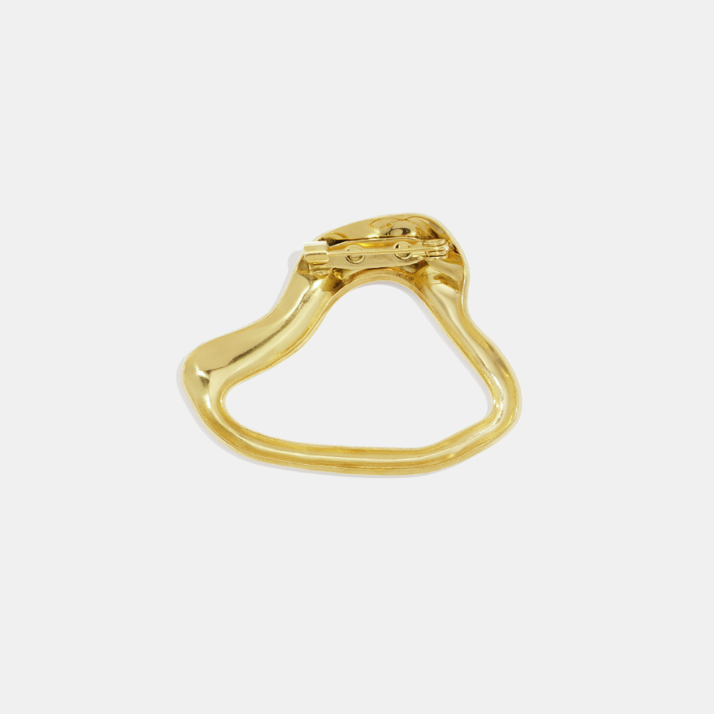 Broche En Forme De Cœur, En Acier Inoxydable Étanche, Couleur Or (1 Pièce). h5Image5