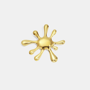 Broche En Acier Inoxydable Doré, Forme Irrégulière, Étanche (1 Pièce). h5 Image3