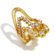 Bague multicouche en zircon exagéré ondulé - or/numéro 6 