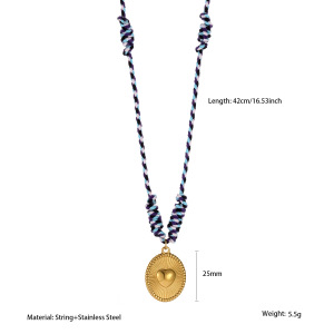 Collier Pendentif Classique En Acier Inoxydable Étanche En Forme De Lune Pour Femme (1 Pièce) h5