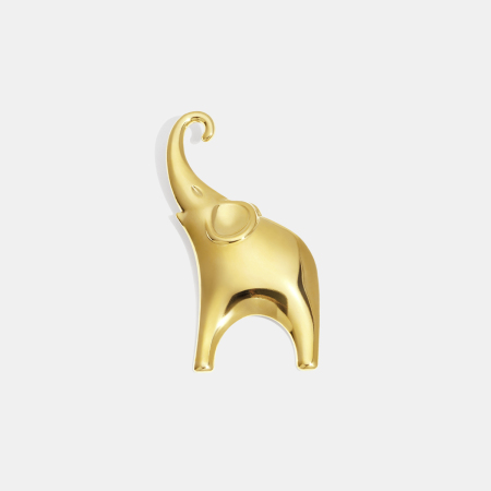 Broche en acier inoxydable doré, en forme d'éléphant (1 pièce) 2