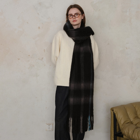 Écharpe d'hiver en polyester à carreaux 1 pièce 2
