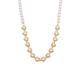 P1735-Collier cœur perle coquillage doré zircon 41+5cm 