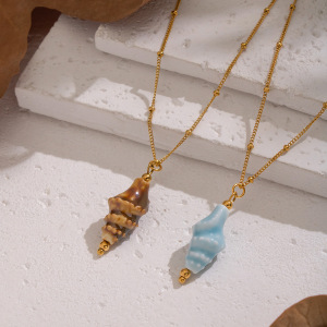Collier Pendentif Étanche En Acier Inoxydable En Forme De Conque (1 Pièce) h5 Image3