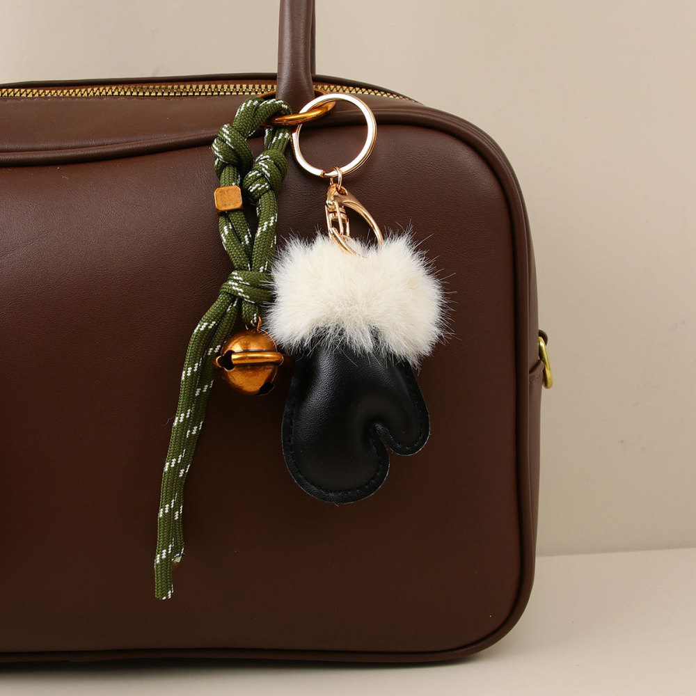 1 Petit Gant Mignon En Fourrure À La Mode En Pu Pour Sac À Main Pour Femme Image4