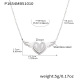 P1654-Collier Cœur Aile d'Ange Acier 43+5cm Image2