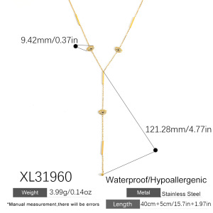 1 Collier Chaîne Femme Simple En Acier Inoxydable Étanche Avec Œil De Diable, Étoile Et Lune h5