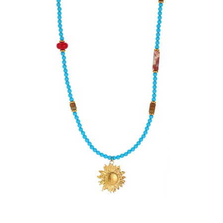 Collier de perles pour femme en pierres naturelles et fleurs classiques, 1 pièce