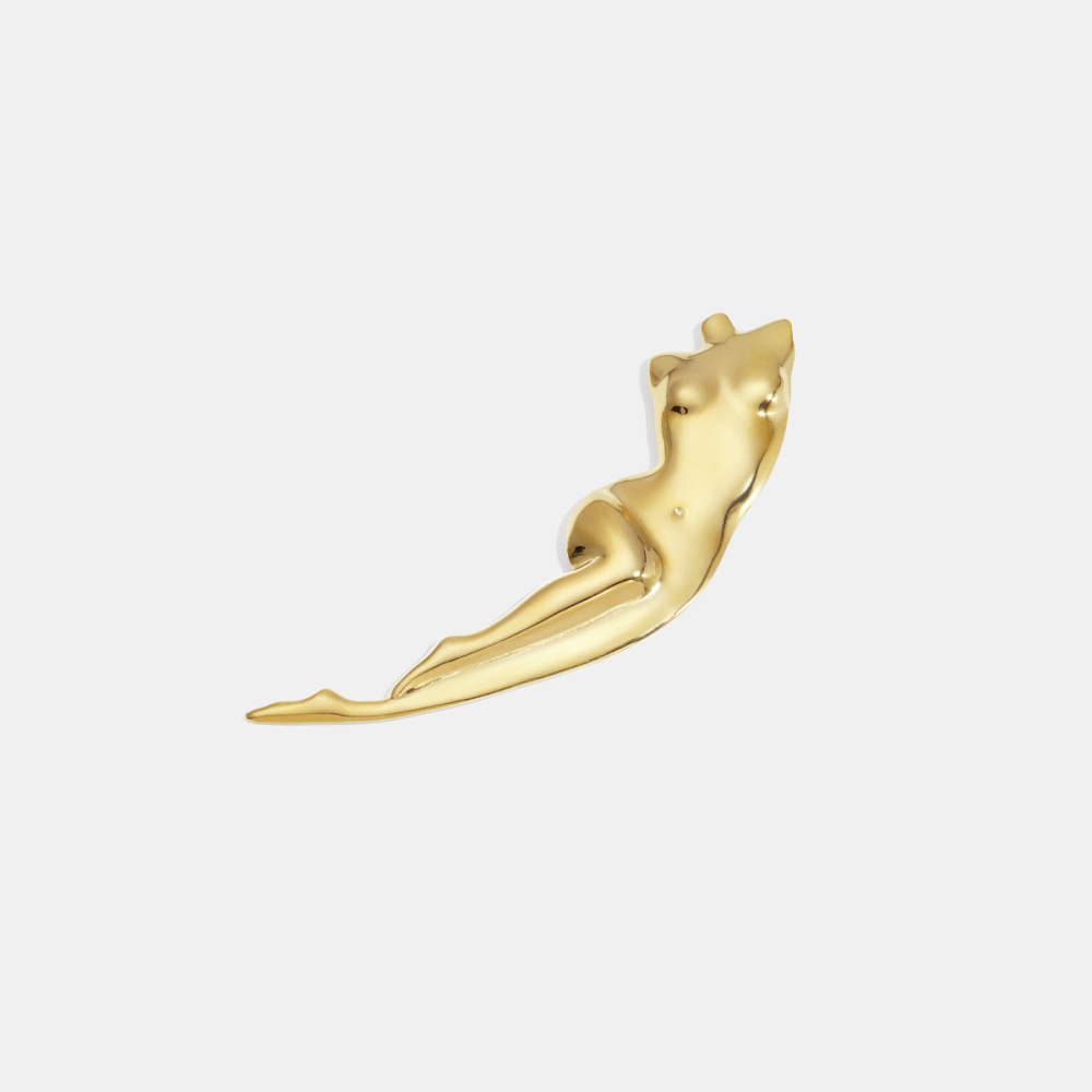 Broche En Acier Inoxydable Doré, Sculpture De Corps Humain (1 Pièce) 