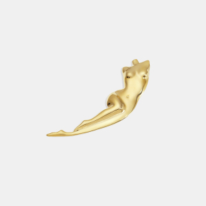 Broche En Acier Inoxydable Doré, Sculpture De Corps Humain (1 Pièce) h5 