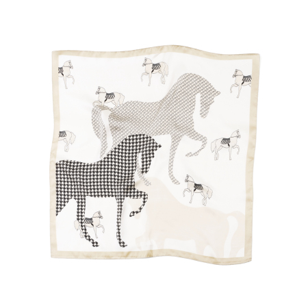 Bandana en polyester à motif écossais de cheval, 1 pièce