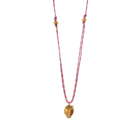 Collier tressé sophistiqué pour femme, en acier inoxydable imperméable, motif fraise (1 pièce)