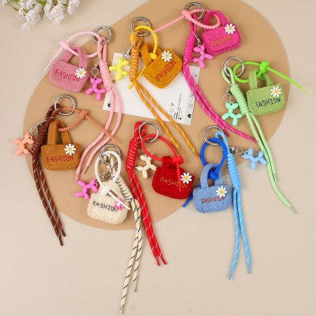 1 mini sac en feutre avec breloques pour sac à main en forme de chien mignon pour femme