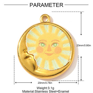 Pendentif Femme Étanche En Acier Inoxydable À Motif Floral Coloré (1 Pièce) h5 Image2