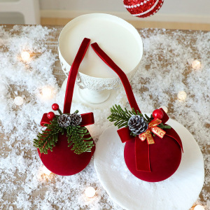 1 Pièce De Décorations De Fête De Noël Rouges Floquées h5 Image4