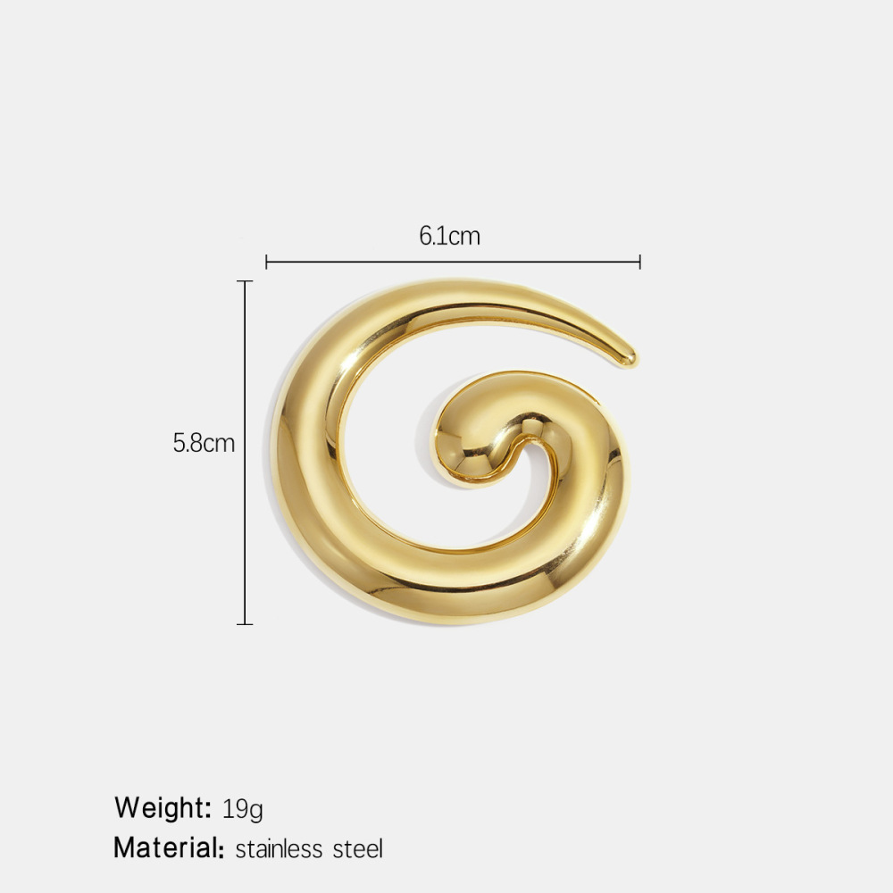 Broche En Acier Inoxydable Doré, Étanche, En Forme De Vortex (1 Pièce). Image2