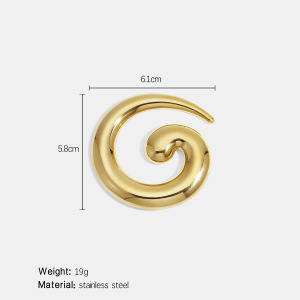 Broche En Acier Inoxydable Doré, Étanche, En Forme De Vortex (1 Pièce). h5 Image2