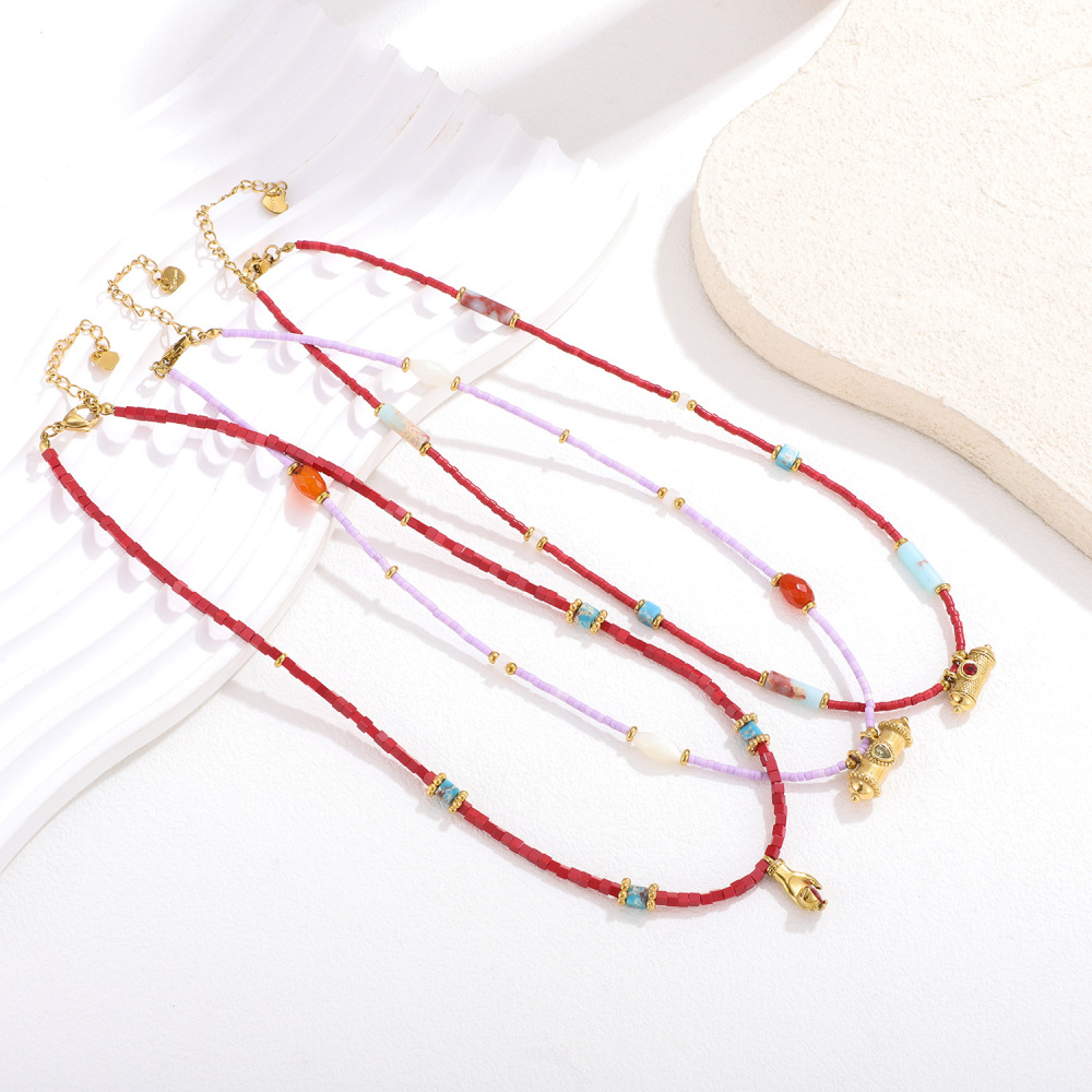 Collier De Perles Vintage Pour Femme, 1 Pièce, Pierres Naturelles De Couleurs Mélangées h5Image3