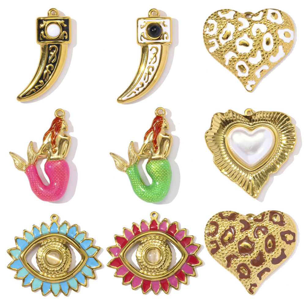 Pendentif Œil De Diable Étincelant En Acier Inoxydable Étanche Pour Femme (1 Pièce) h5Image5