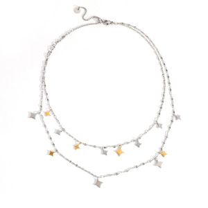 Collier Chaîne Pour Femme, 1 Pièce, Couleurs Mixtes Or Et Argent, Étoile h5 Image5