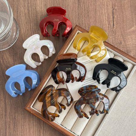 Pinces à cheveux pour femmes, série classique rétro, dégradé de couleurs, acétate, couleur or