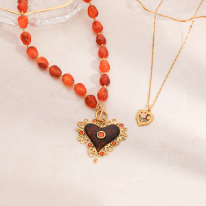 Collier De Perles Ethnique De Forme Irrégulière En Acier Inoxydable Étanche Pour Femme (1 Pièce) h5 Image4