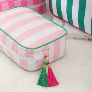 Trousse À Maquillage Rayée Simple Et Décontractée Pour Femme (1 Pièce) h5 Image3