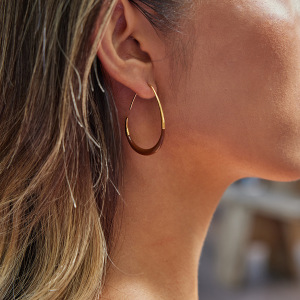 1 Paire De Boucles D'Oreilles Créoles Ovales Classiques En Acier Inoxydable Imperméable, De Couleurs Assorties, Pour Femmes h5 Image6