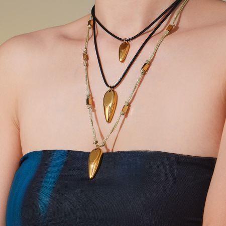 Ensembles de bijoux pour femmes en acier inoxydable de forme irrégulière, étanches et de couleur dorée