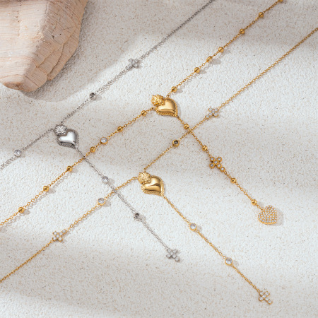 Collier pendentif cœur en acier inoxydable étanche (1 pièce) 2