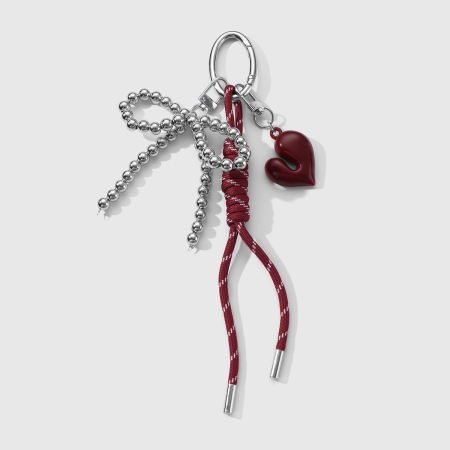 Porte-clés en résine en forme de cœur et de nœud papillon (1 pièce)