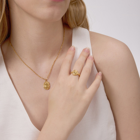 Ensembles de bijoux délicats en acier inoxydable imperméable couleur or pour femmes, inspirés des scarabées. 2