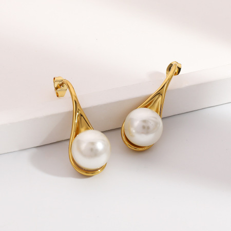 1 paire de boucles d'oreilles puces pour femme, collection Simple Series Daily Turtle, en acier inoxydable étanche. 2