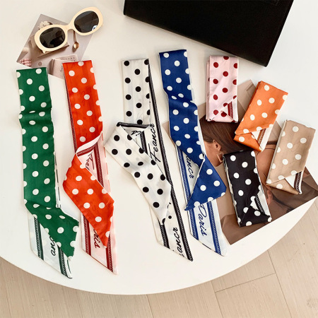 1 bandana pour femme en polyester à pois colorés