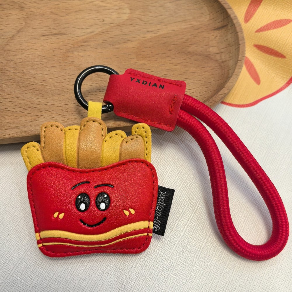 1 Breloque De Sac En Cuir En Forme De Nourriture De Dessin Animé Mignon 