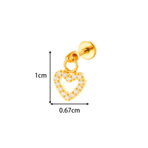 Boucles D'Oreilles Piercing Pour Femme, En Titane Et Zircon, Ornées D'Une Délicate Fleur (1 Pièce). h5 Image2