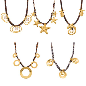 Collier Pendentif Femme En Acier Inoxydable Doré, Fil Tendance, Étanche (1 Pièce) h5 Image7