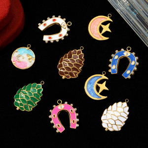 Pendentif Luxueux En Acier Titane En Forme De Fer À Cheval Pour Femme, 1 Pièce h5 Image5